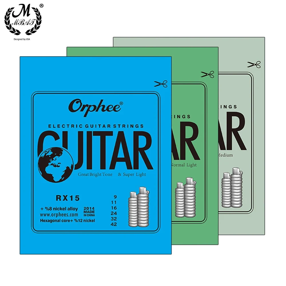 Orphee سلاسل الغيتار الكهربائي RX15/RX17/RX19 سبائك الأوستنيت لف سلاسل الغيتار ممارسة سداسية الكربون الصلب 6 سلسلة
