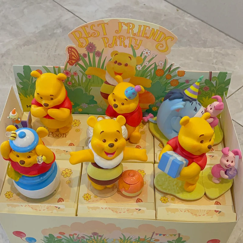 

Disney Winnie The Pooh Best Friend Party Blind Box Kawaii Winnie Bear Action Figure Mystery Box Anime Statue Surprise Bag Toys