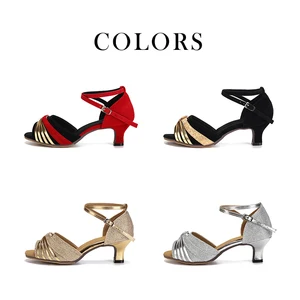 أحذية الرقص اللاتينية من جلد الغزال للنساء المطاط الوحيد منخفض الكعب قاعة الرقص تانغو كيزومبا سالسا حفلة الرقص السيدات الفتيات 3.5 5.5 سنتيمتر أفضل 6 ملابس رقص كيزومبا مبيعا - رقم 6