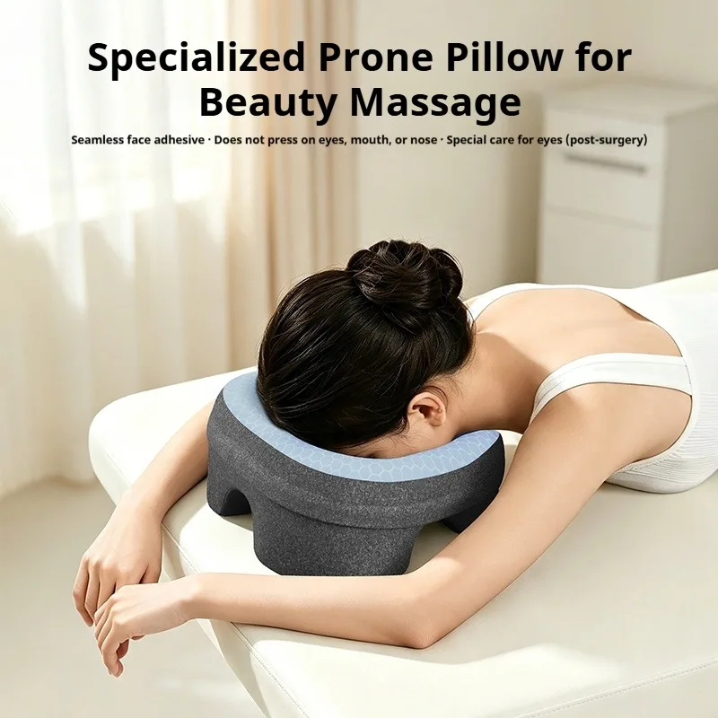 Breathable Head Rest Support Pillow Massage Face Rest Pillow for Beauty Salon Ergonomics Lying Down Pillow Memory Foam