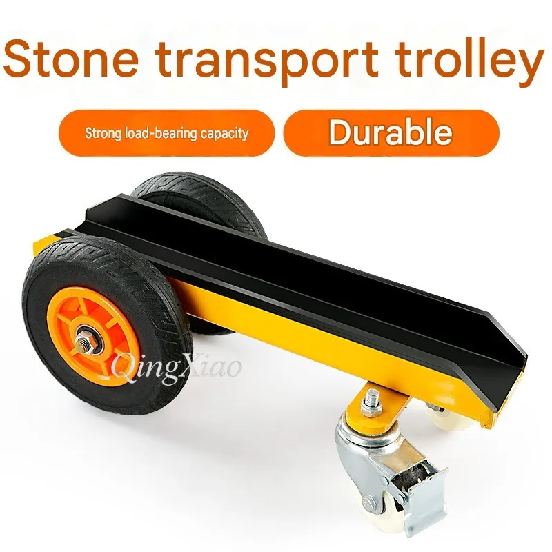 Industrial 4 Wheel Slab Cart For Marble Granite Glass Door Window Panel Transport Heavy Duty Channel Steel Manual Push Trolley
