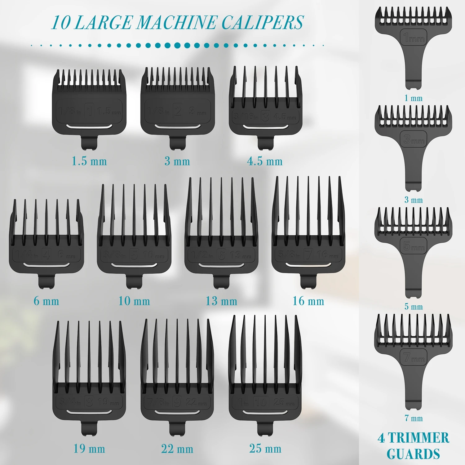 HATTEKER Professional Cordless Hair Clipper for Men Metal Barber Kit with Trimmer - Hair Cutting Set for Precision Cutting - view 6