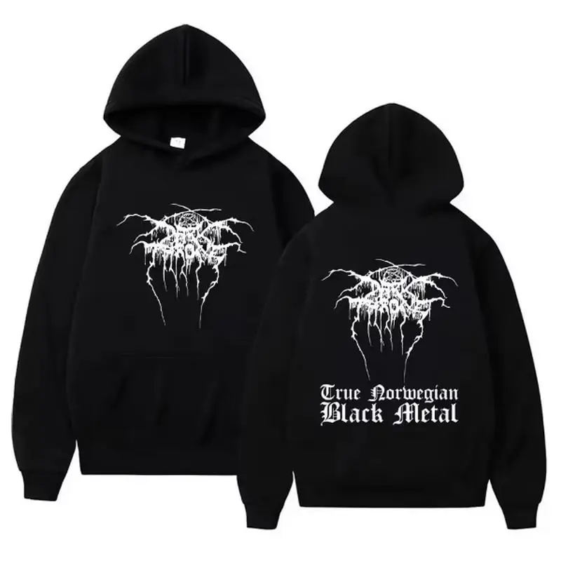 خمر Darkthrone صحيح النرويجية الأسود المعادن سوداديرا con capucha hombre الفوضى pulóver hombres mujeres classicicoDeathBlack ميتا