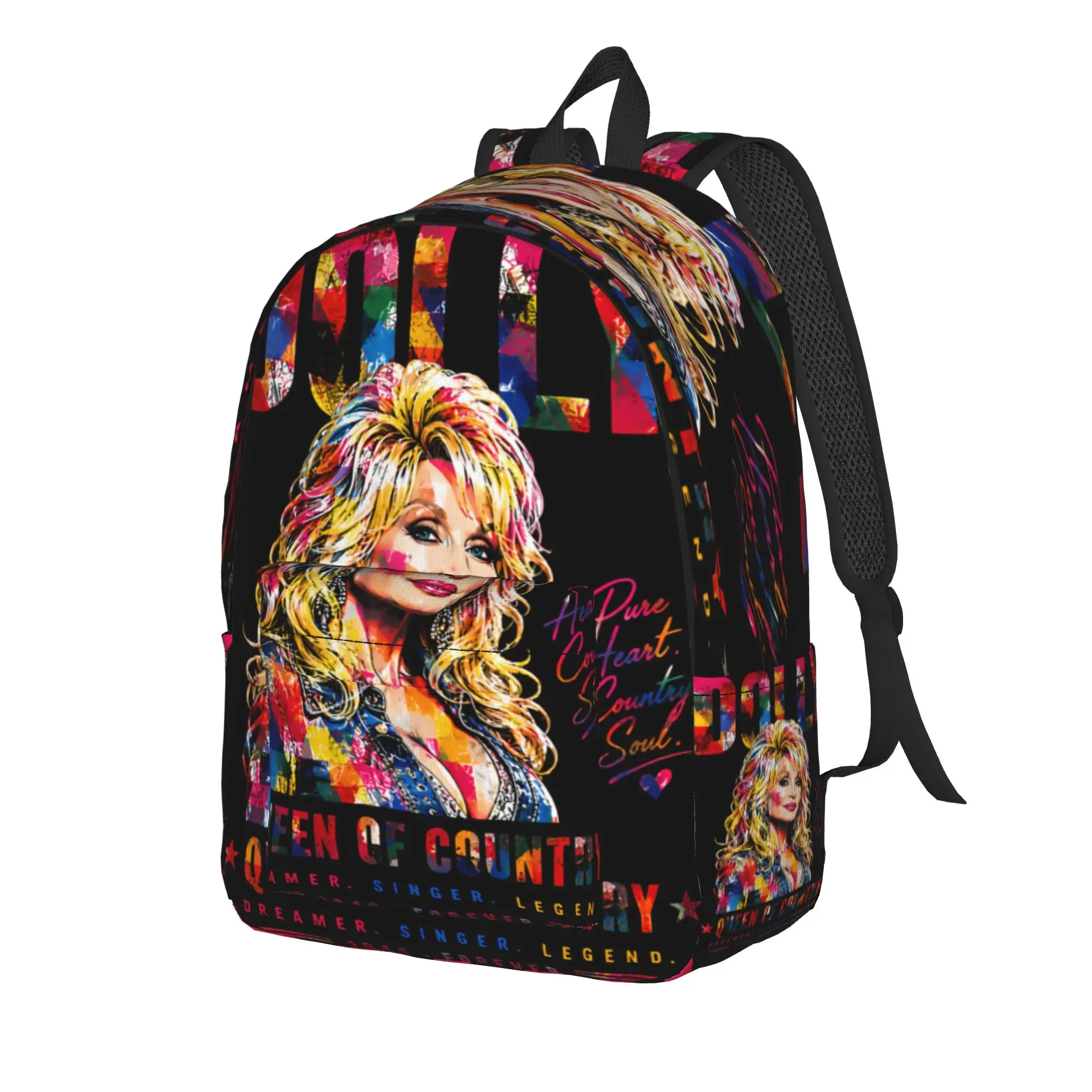RIP Dolly Parton Queen Of Country Backpack  Travel Backpacks Women Kawaii School Bags Colorful Durable Rucksack