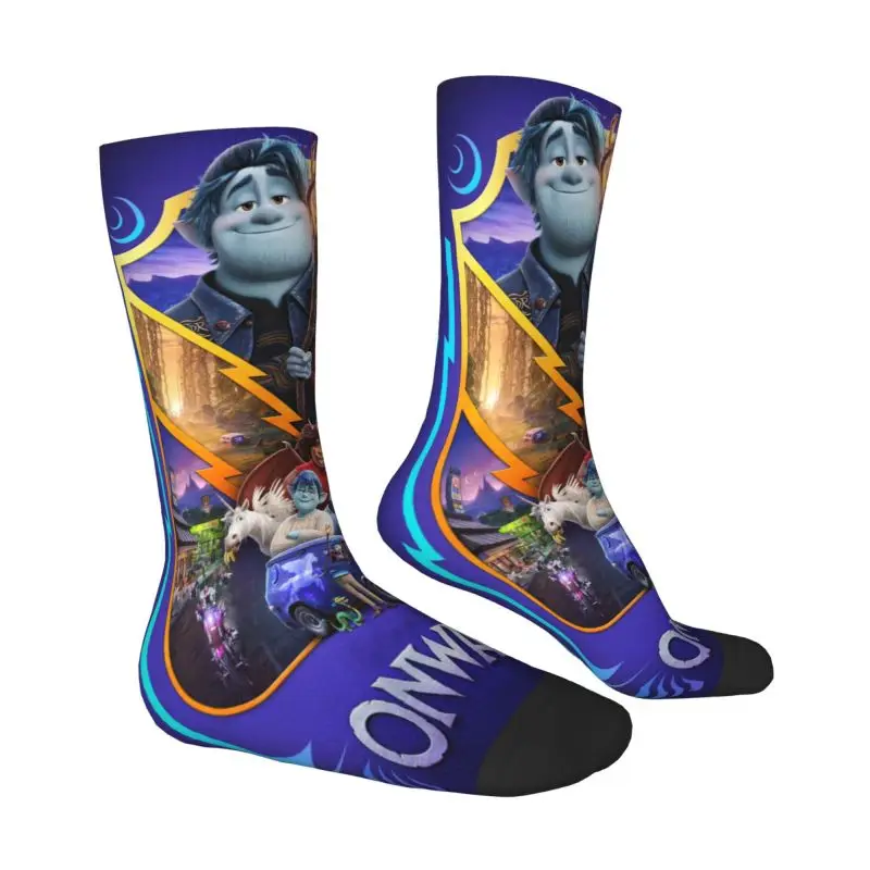 Cartoon Onward Mens Crew Socks Unisex Fashion Animated Film Spring Summer Autumn Winter Dress Socks