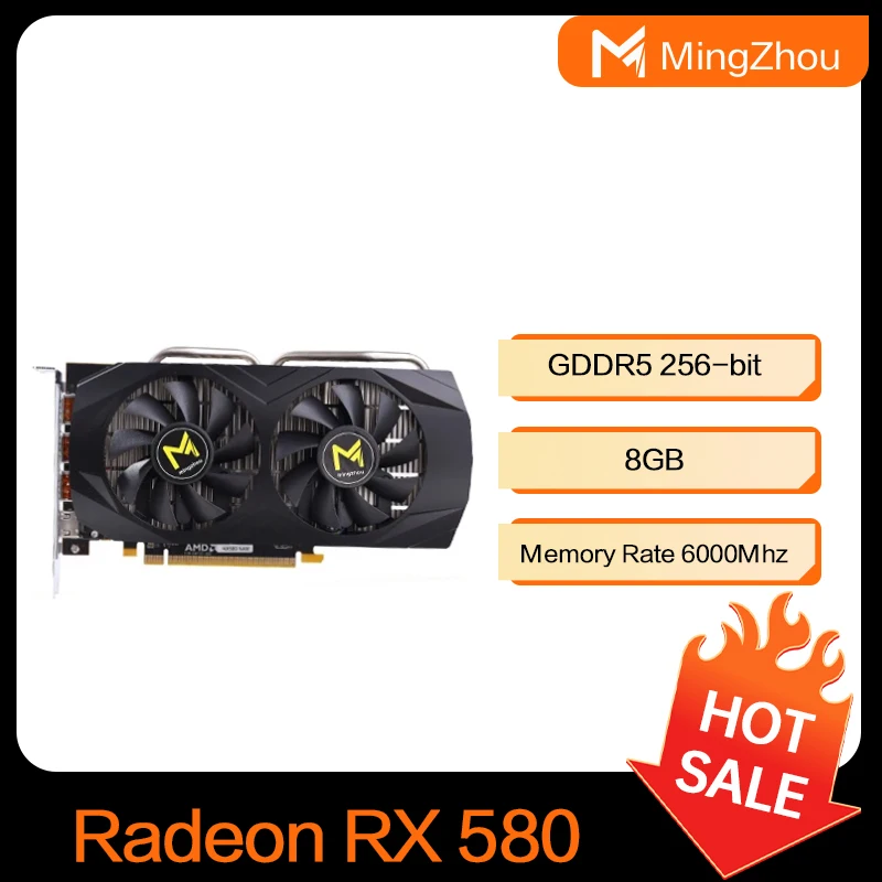 RX 580 8GB Gaming Graphics Card - AMD GPU 2048SP, GDDR5 Memory, 1206MHz Frequency, HDMI + 3x DP, Limited Promotion