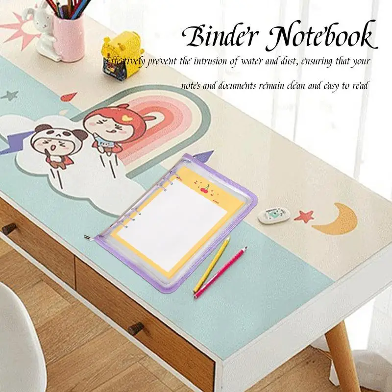 Binder Taschen mit Reiß verschluss transparent 6 Ring Planer Abdeckung mit Reiß verschluss Journal Organizer abnehmbare a5 oder a6 Reises tu denten