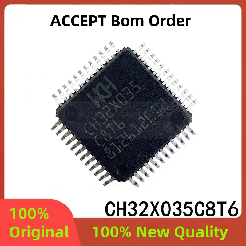 

5PCS 100% New CH32X035C8T6 CH32V203C8T6 CH32F203C8T6 LQFP-48 Brand New Original Chips ic