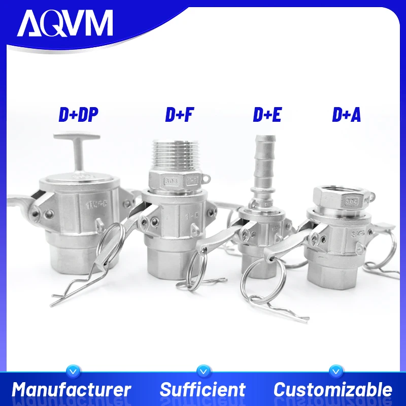 Camlock Type D DN15 1/2 Inch 304SS Male Thread Coupling Hydraulic Adapter Oil Water Quick Connect Industrial Hose Fittings