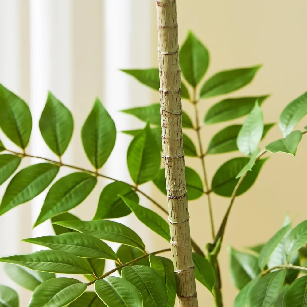 Albero artificiale di Mahonia Fortunei alto 6 piedi con vaso, albero di Sumac finto per interni per la decorazione domestica