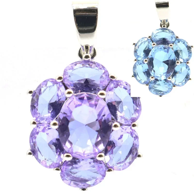 4g 925 SOLID STERLING SILVER PENDANT Fancy London Blue Topaz Alexandrite Topaz Changing Zultanite