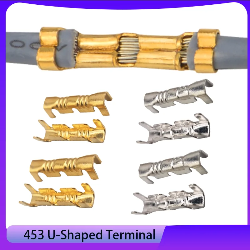 

50/100/200Pcs 453 U-Shaped Electrical Wire Connectors Crimp Terminals For Fast Wiring Connection 0.3-1.5mm²