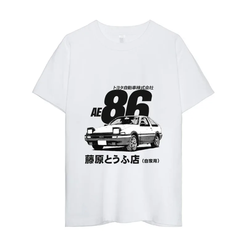 Initial D AE86 T Shirt Women Couple Combination Clothes Short Sleeve Collar Fashion Man Cotton