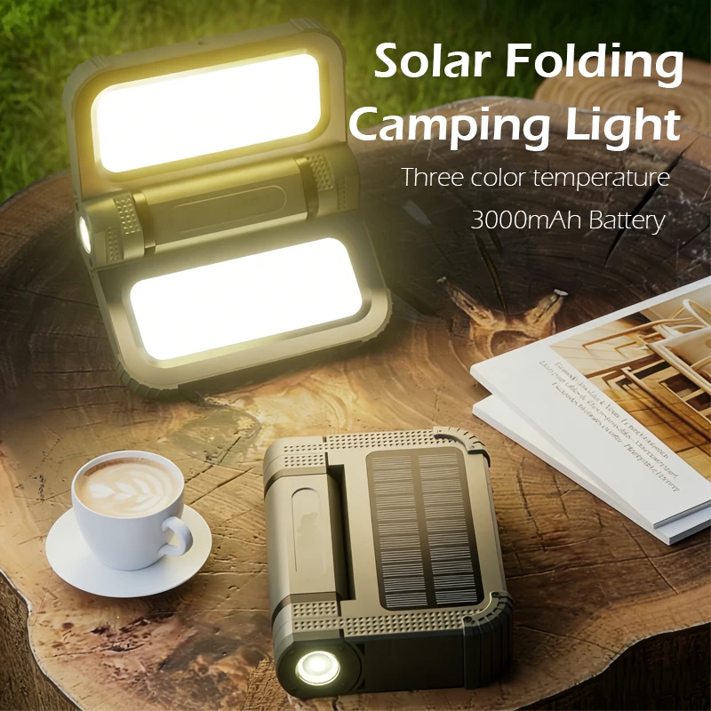 

Новый солнечный светодиодный фонарь для кемпинга 3000 мАч, портативный, 2400 лм, аварийный, водонепроницаемый, уличный, подвесной светильник для палатки, освещение для газона