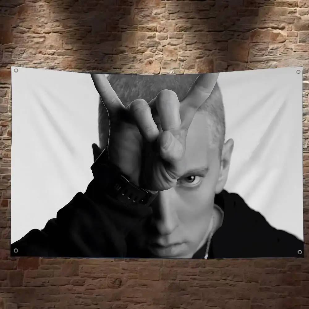Rapper E-Eminem Small Size Cheerleading Banner Hand Pulled Flag Outdoor Atmosphere Flags