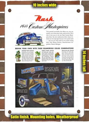 METAL SIGN - 1948 Nash Custom Masterpieces - 10x14 Inches