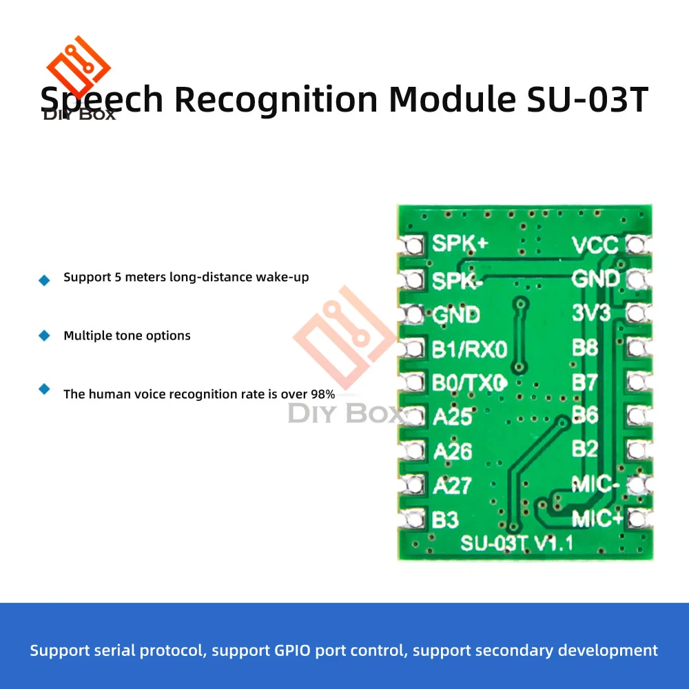 SU-03T SU-61T AI modulo di riconoscimento vocale intelligente controllo vocale Offline modulo di controllo vocale Chip di riconoscimento vocale