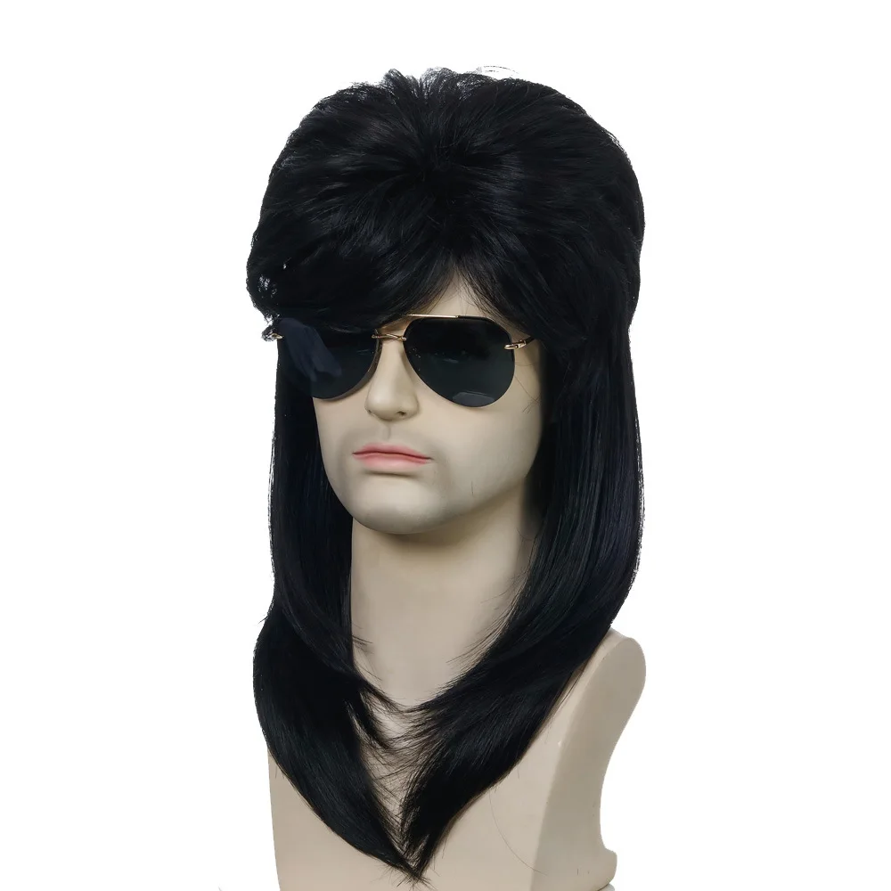 Synthetic Unisex Wig Men's 80s Costume Party Accessory Cosplay Wig Heat Resistant Fiber Cosplay Hair Wigs