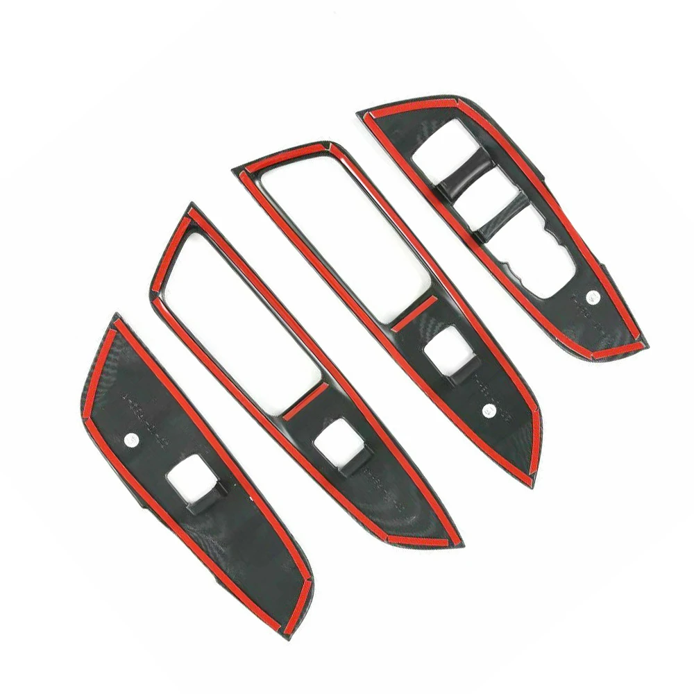 

Углеродное волокно, кнопка переключателя подъема окна автомобиля, накладка на панель для Chevrolet Blazer 2019 2020 2021 2022