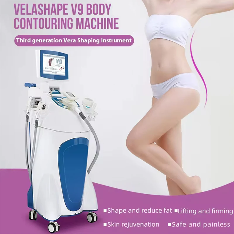 New V9 Body Slimming Fat Loss 5 Handles Vacuum Cavitation Vela Body Sculpting Machine Skin Beauty Anti-aging Rolling Massage