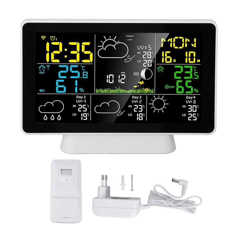 

Tuya Wifi Smart Weather Station Smart Weather Station Wireless Thermometer With 7.5Inch Color Display UK Plug