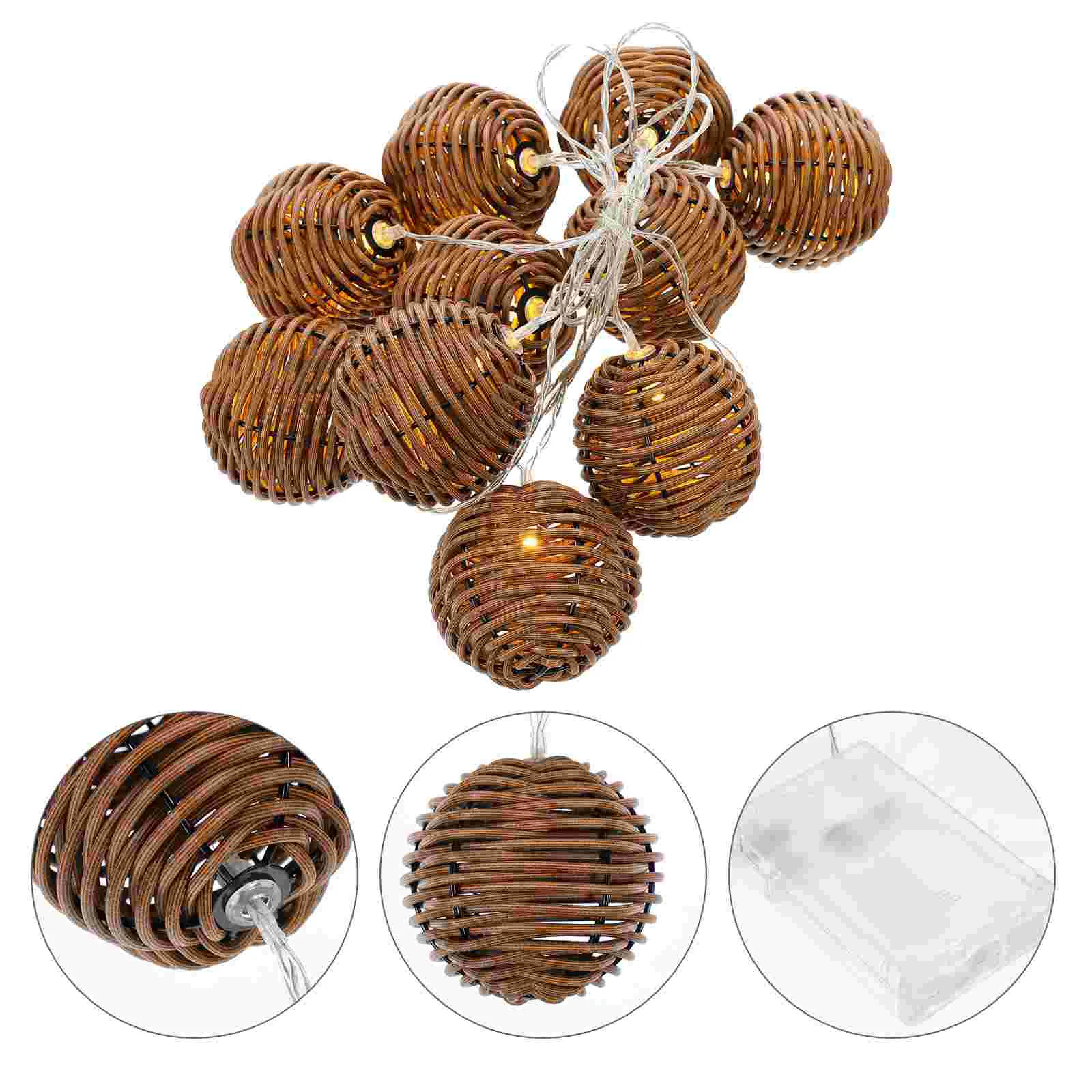 

Imitation Rattan Woven String Lights Party Decoration Romantic Atmosphere Lamp Supply