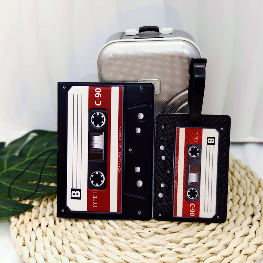 2PCS/Set 3D Creative Tape Strap Passport Cover Luggage Tag for Woman Men ID Address Card Holder Portable Travel Accessories