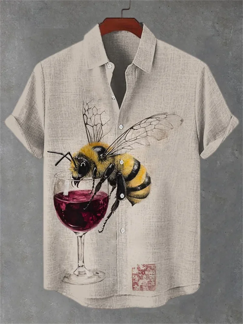 

Новая мужская льняная рубашка с короткими рукавами и принтом в стиле арт-стиль, японская гейша, DJ, рубашка с короткими рукавами и принтом бабочки