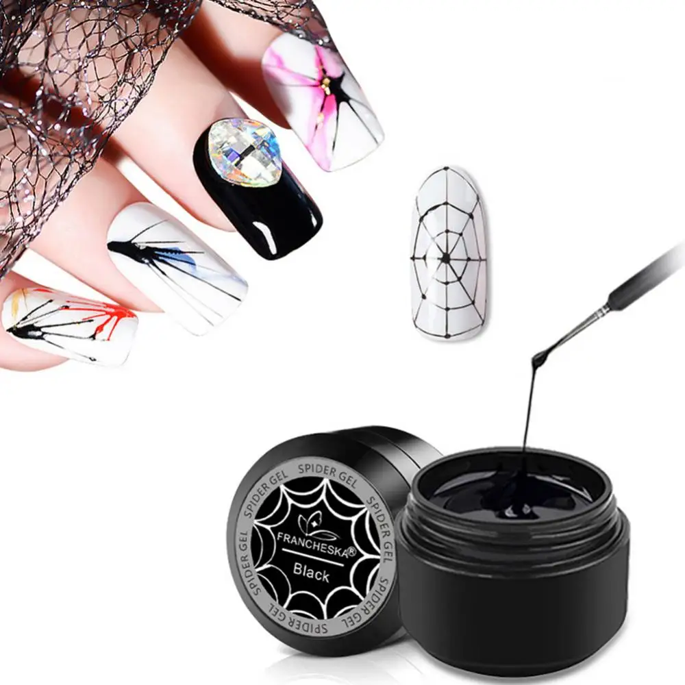 

DIY Creative Elastic Nail Wire Painting Drawing Gel Spider Painted UV Lacquer