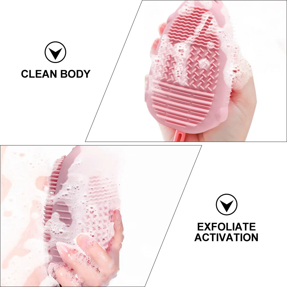 

Double-Sided Silicone Bath Brush Skin Massager Shower Brush Hanging Ring Body Scrubber Back Scrubber Shower Cleaning Tool
