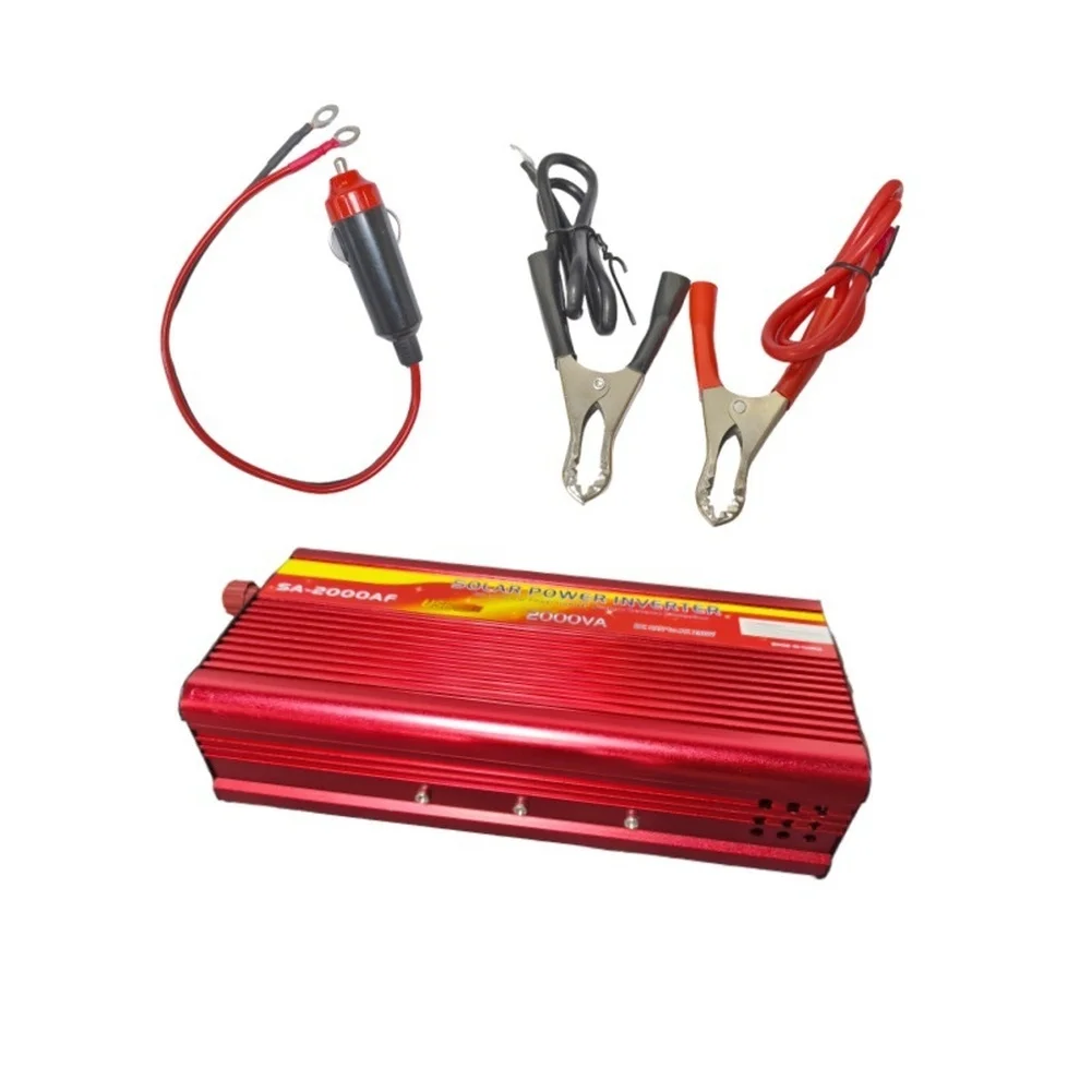 2000W 12V to 220V AC Car Power Inverter with USB Charging Port for Laptop Shaver Camera and Other Electronics EU Socket Ready