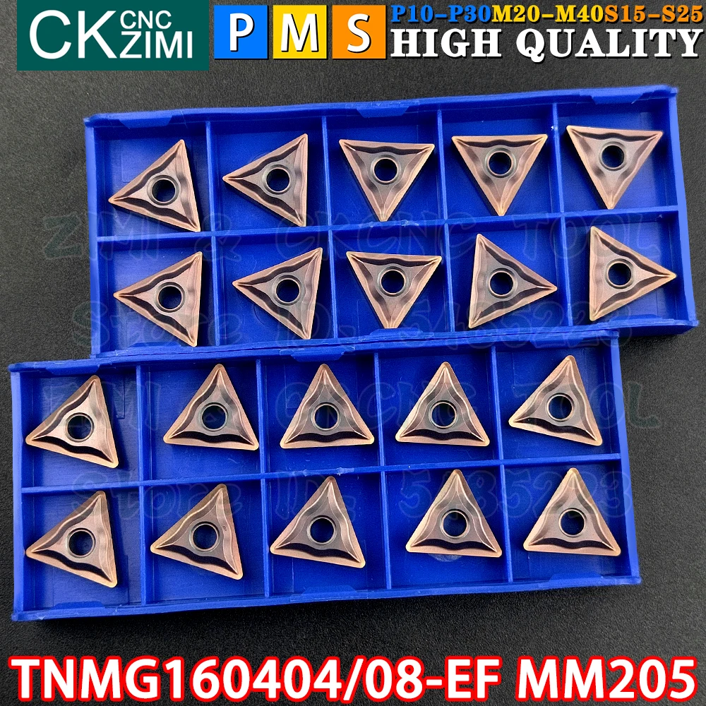 TNMG160404-EF MM205 TNMG160408-EF MM205 Carbide Inserts External Turning Inserts Tool TNMG CNC metal lathe Turning cutter tool