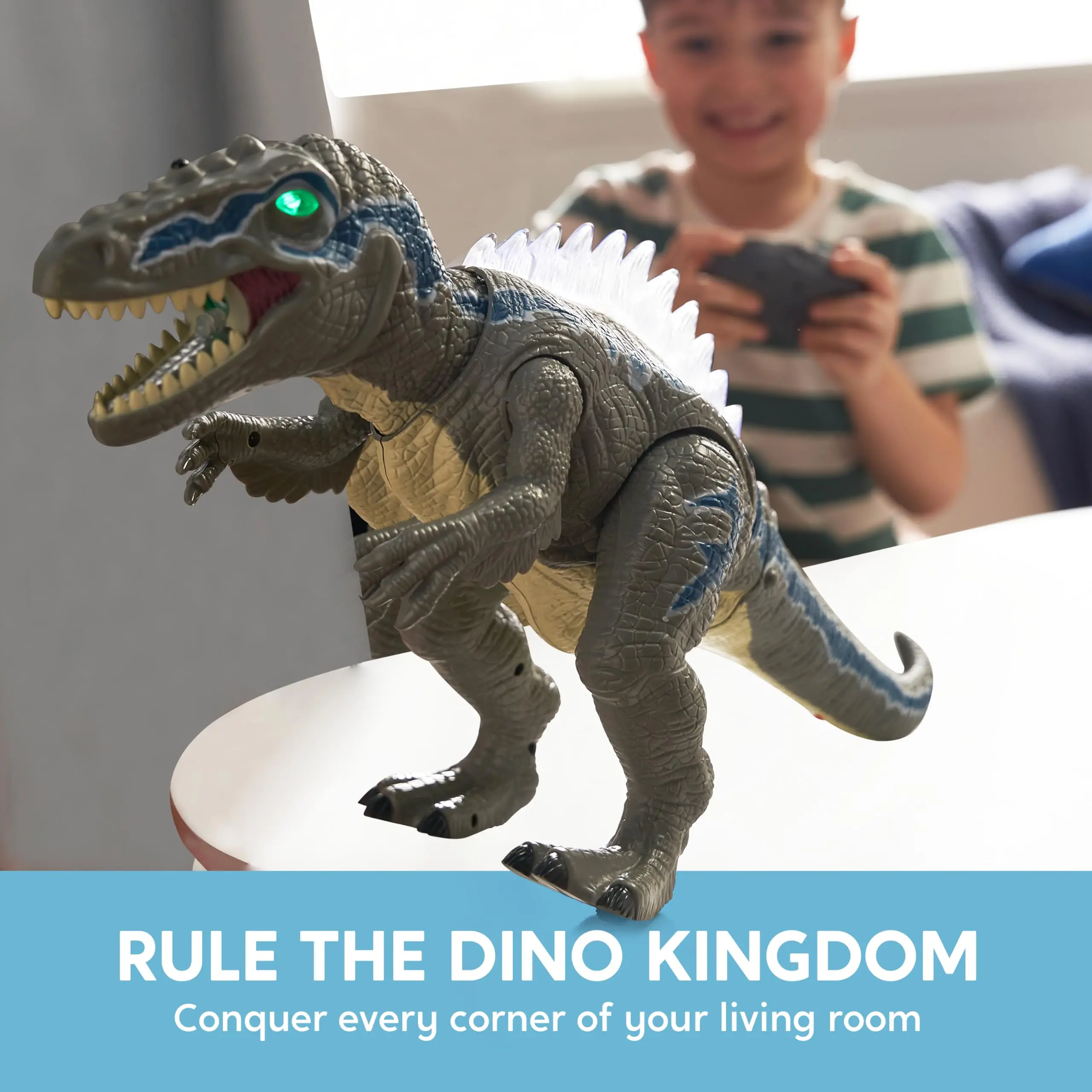 STEAM Life Ferngesteuerte Dinosaurier für Kinder ab 3 Jahren, LED-beleuchtete Dinosaurier, Velociraptor-Roboterspielzeug
