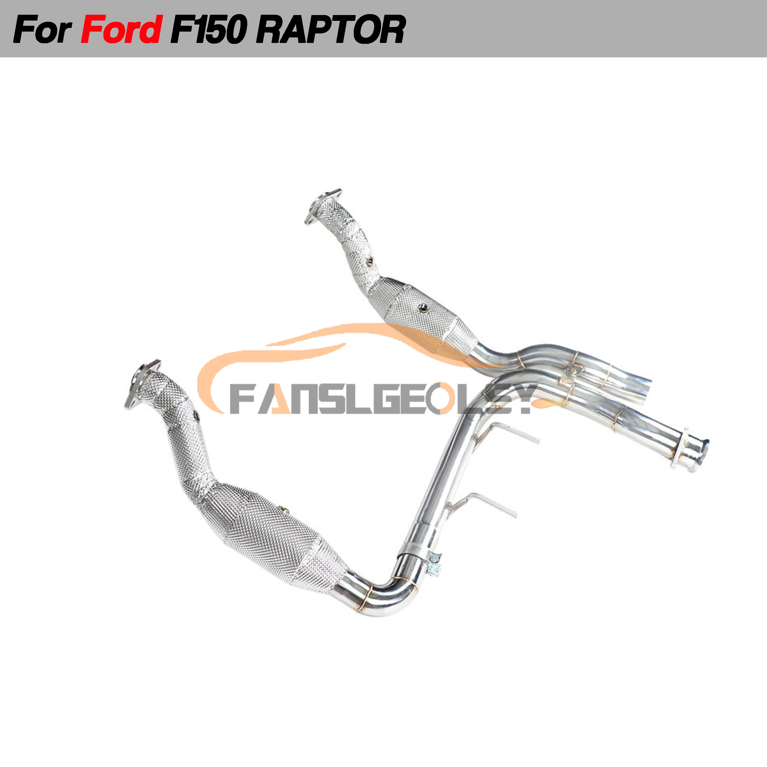 

For Ford F150 Raptor 3.5T Stainless Performance Downpipe Exhaust System With Heat shield and catalytic converter Headers