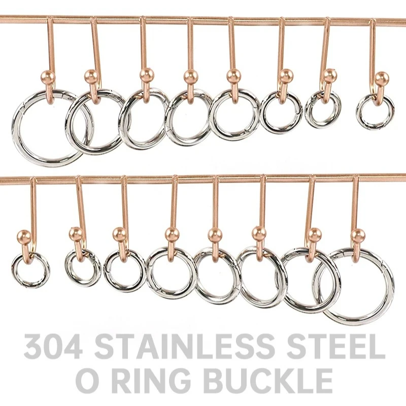 

5/10Pcs Stainless Steel O Ring Buckle for Keychain Bag Strap Chain Spring Clasp Dog Leash Snap Hook DIY Hardware Accessories