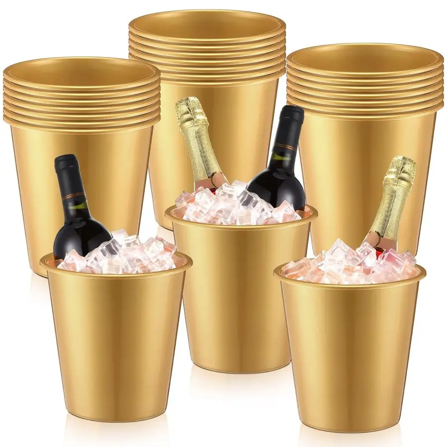 

24 шт. пластиковые ведра для льда для вечеринок 3-литровое ведро для вина портативный держатель для льда одноразовый холодильник для вина для вечеринки, свадьбы, вечеринки B