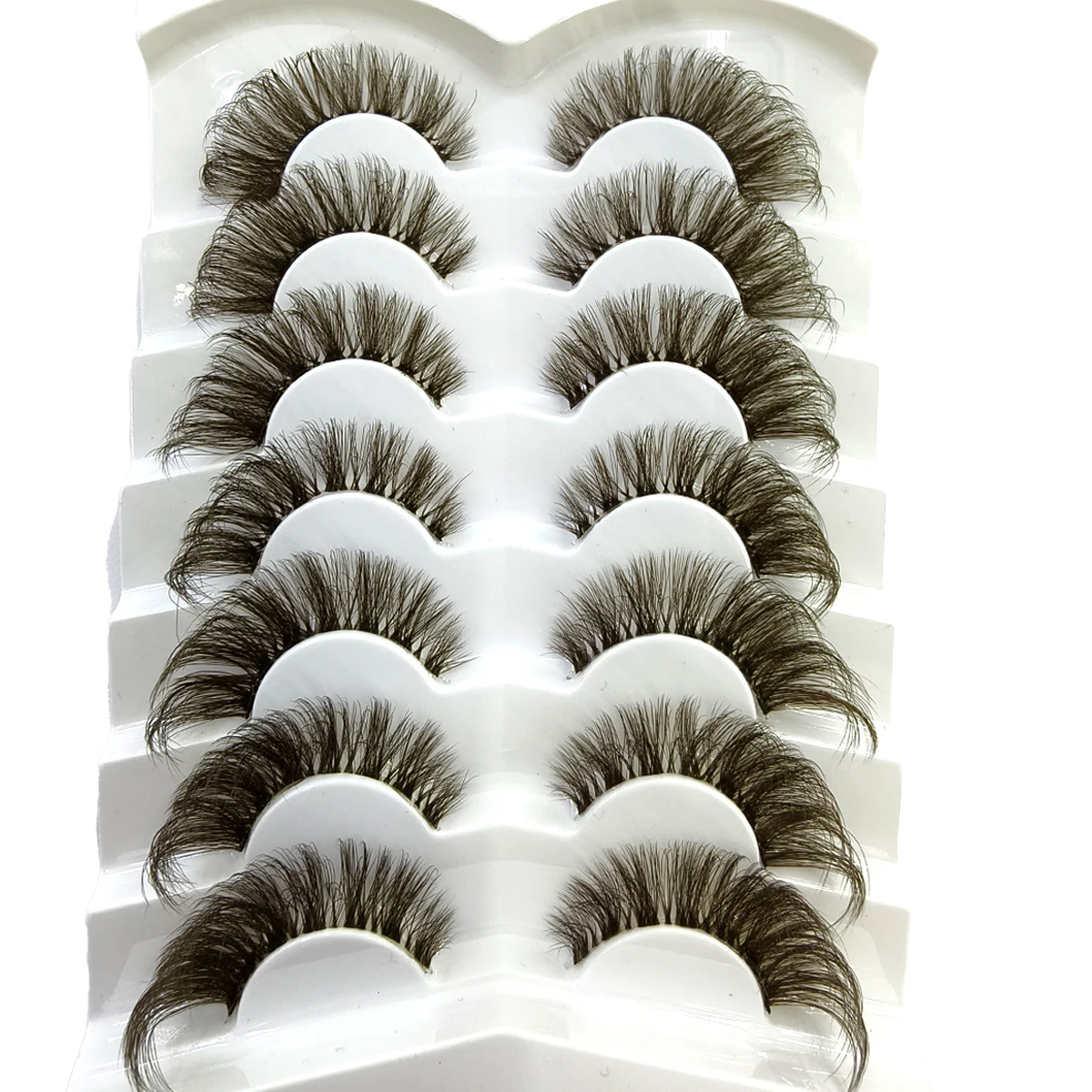 Novos cílios marrons olho falso vison cílios com faixa clara cílios postiços aparência natural cílios gato fino cílios falsos tiras de chicote