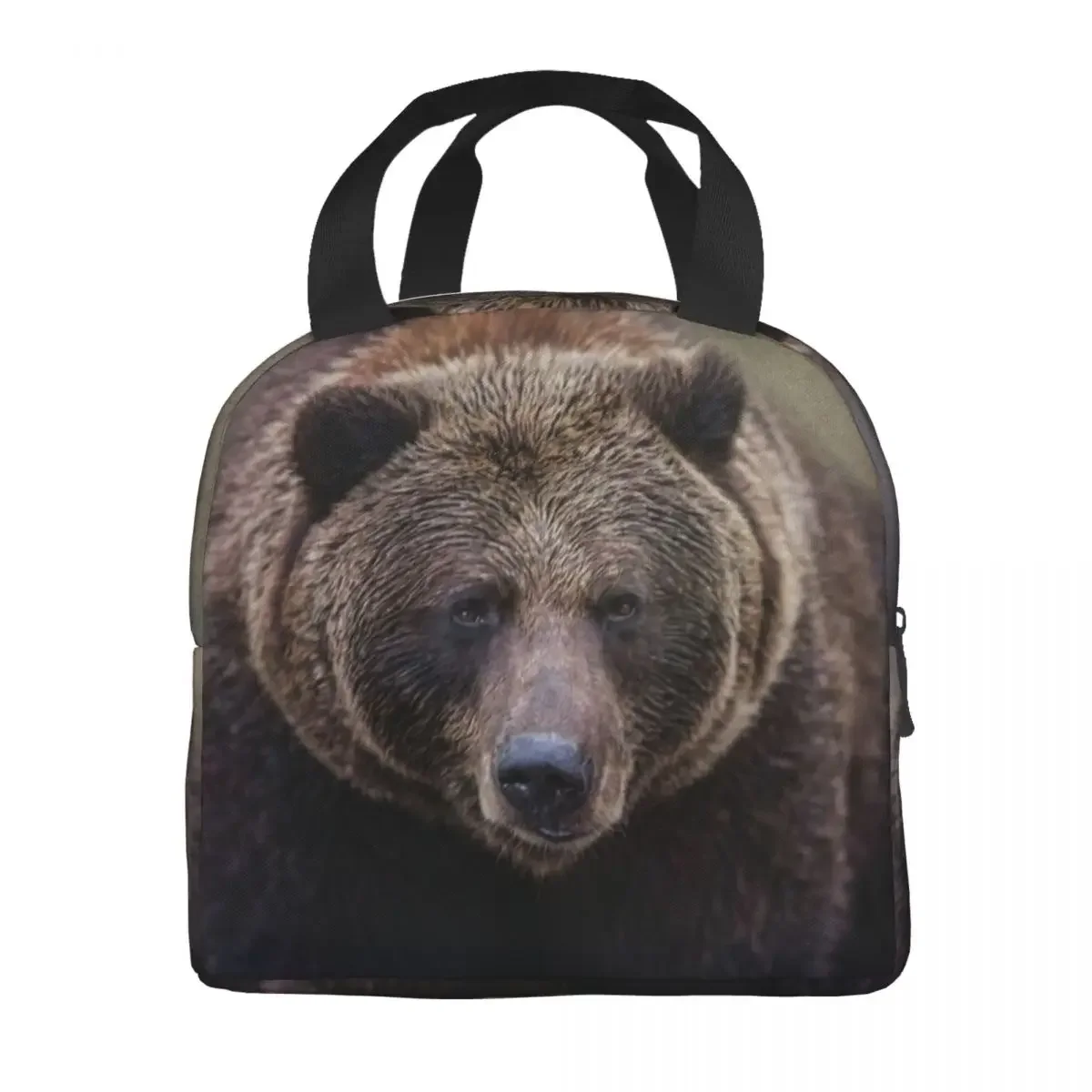 Brown Bear Insulated Lunch Tote Bag for Women Kids Portable Thermal Cooler Lunch Box Camping Travel Food Picnic Container Bags