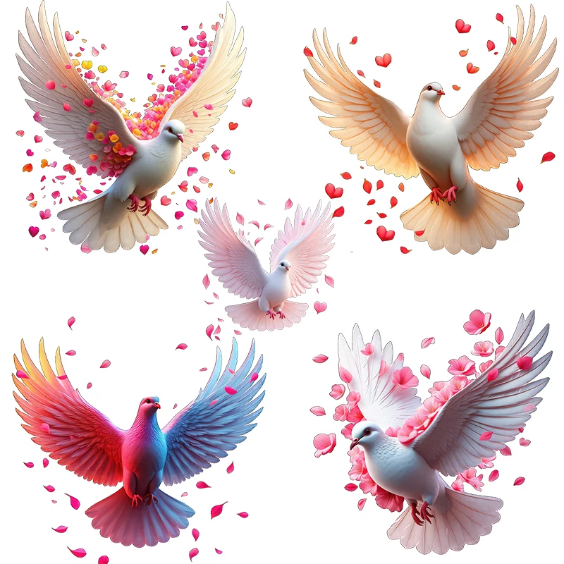 Three Ratels CC96 Pink and white dove art stickers for home decoration computer decals personalized car hood stickers