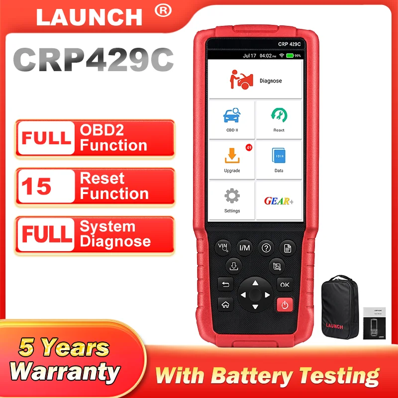 

LAUNCH X431 CRP429C OBD2 сканер считыватель кодов ENG ABS подушки безопасности SRS на диагностическом инструменте DPF BMS EPB сброс OBD 2 Автомобильный сканер