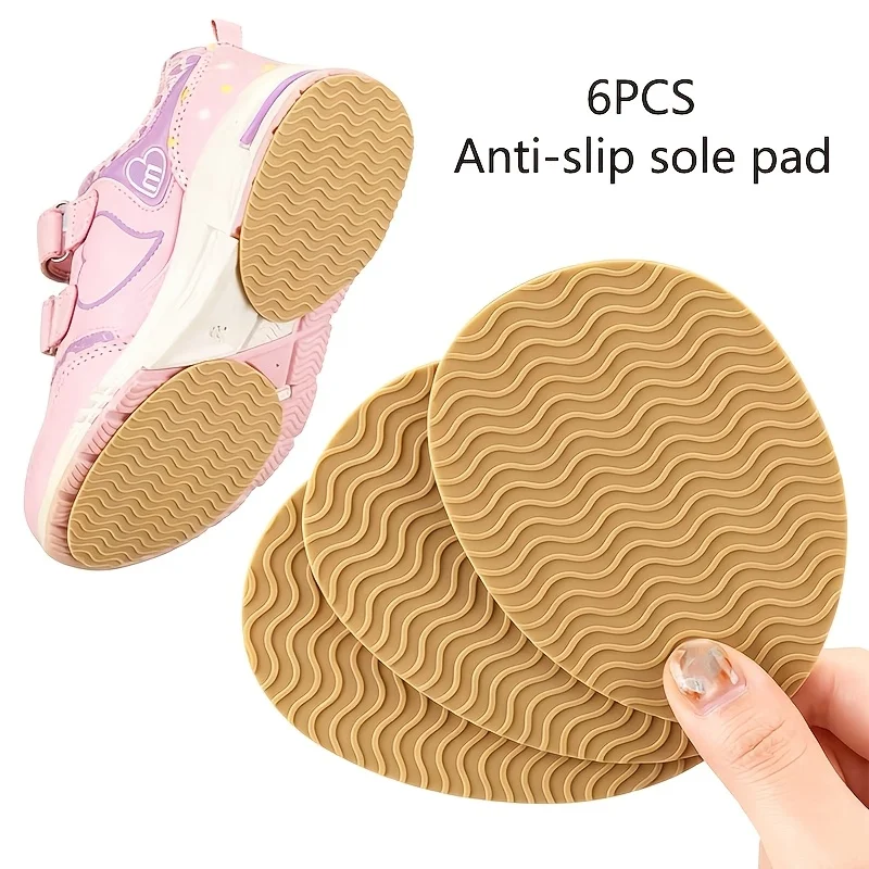 6-Piece Cuttable Non-Slip Sole Pads – Self-Adhesive Rubber Anti-Slip Sole Protectors for High Heels