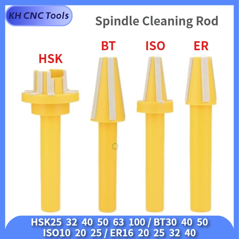 

BT30 BT40 BT50 ISO10 25 HSK32 HSK40 HSK50 HSK63 80 ER16 20 25 32 40 Spindle Cleaning Rod Cleaner Brush Taper Collet Holder Wipe