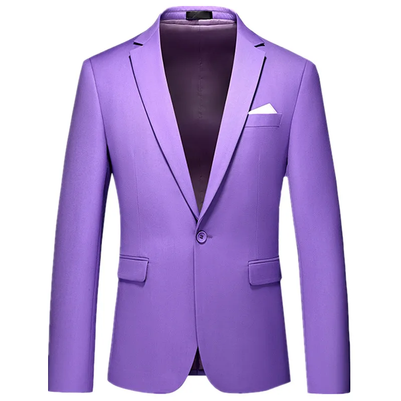 

Asian Size Men Light purple Long-sleeved Suit Jacket, Business Office Slim-fit Coat, Available in Multiple Colors Blazers.