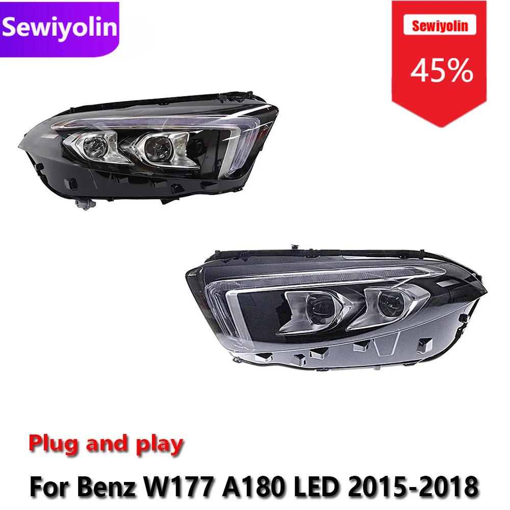 

Sewiyolin Car DRL LED Headlight Assemblies For Benz W177 A180 LED 2015-2018 Fog DRL Brake Turn Signal Lamp Plug And Play