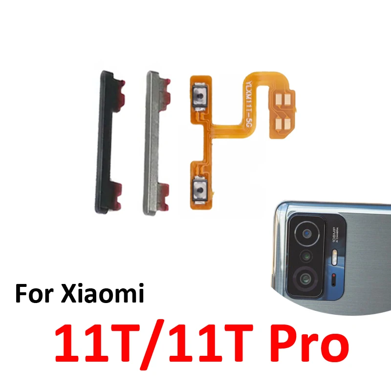 For Xiaomi MI 11T Pro 5G Phone New Housing Power Volume Button On Off Up Down Key Internal Flex Cable Repair Parts Grey Silver