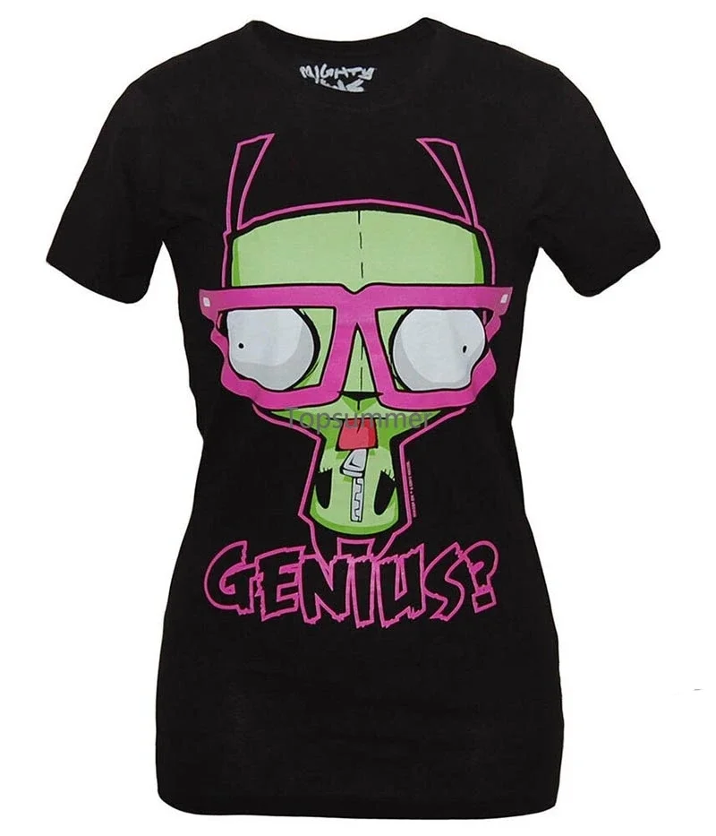 Invader Zim Gir Genius Duh Junior T-Shirt 100% cotone uomo T Shirt donna top Tee Casual magliette a maniche corte