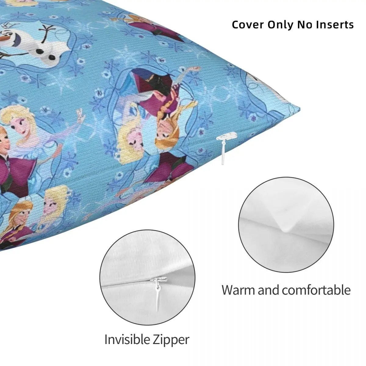 Cartoon Frozen Elsa Princess Pillowcases Kawaii Print Home Sofa Throw Pillow Cover Car Cushion