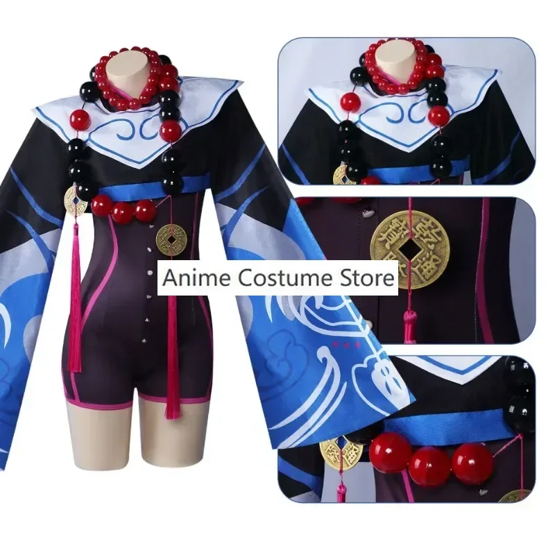 ชุดจั๊มสูทลายซอมบี้สำหรับชุดคอสเพลย์ผู้หญิงชุดเครื่องประดับสร้อยคออะนิเมะซอมบี้สไตล์โบราณไม่มีที่ไหนยุ่งเหยิง