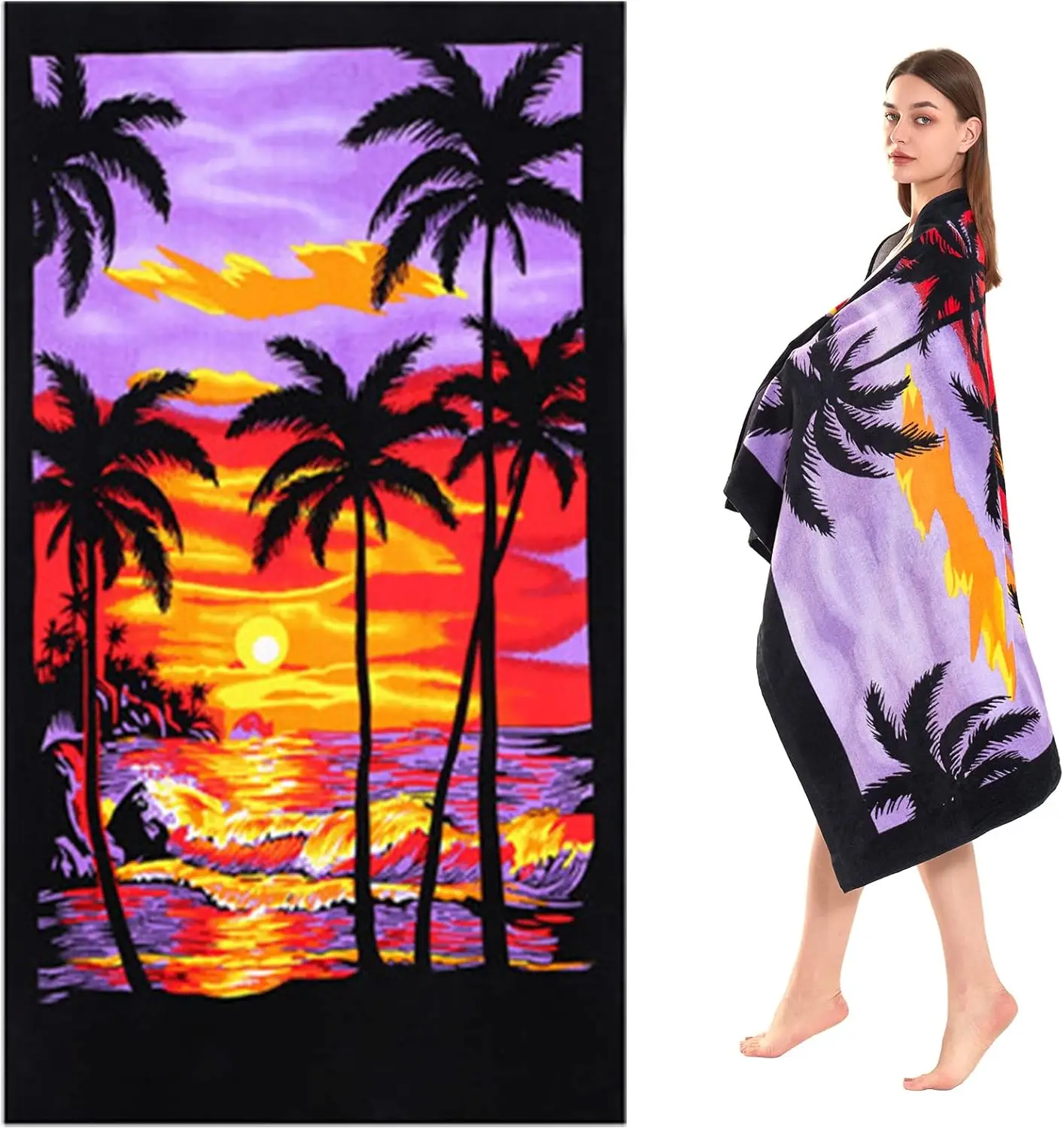 Oversized Beach Towel Cotton 70x140cm Pool Towel Super Absorbent Soft Plush Beach Towel Suitable for both men and women