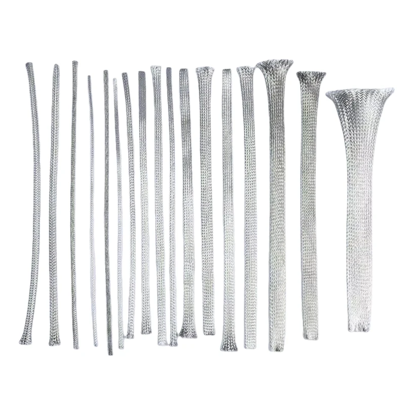 5m 304 Stainless Steel Braided Mesh Tube Wire Cable Braid Sleeve High Temperature Resistant Electrical Conductive Shielding Tape